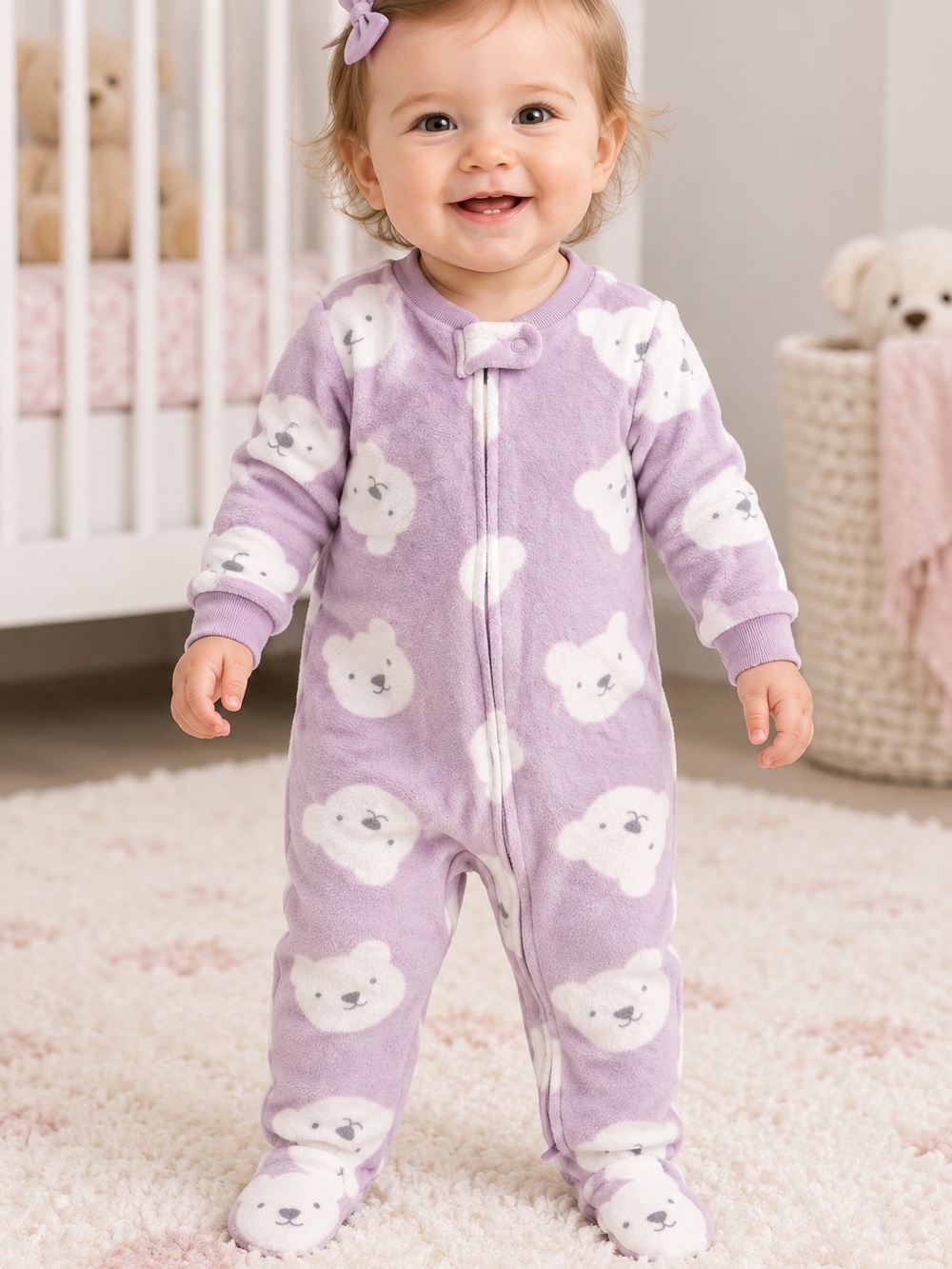 Carter’s Baby Girl Lavender Bear Footed Sleeper 6M